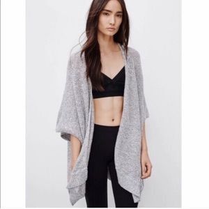 Aritzia Community Black / White Oversized Cardigan Cape
